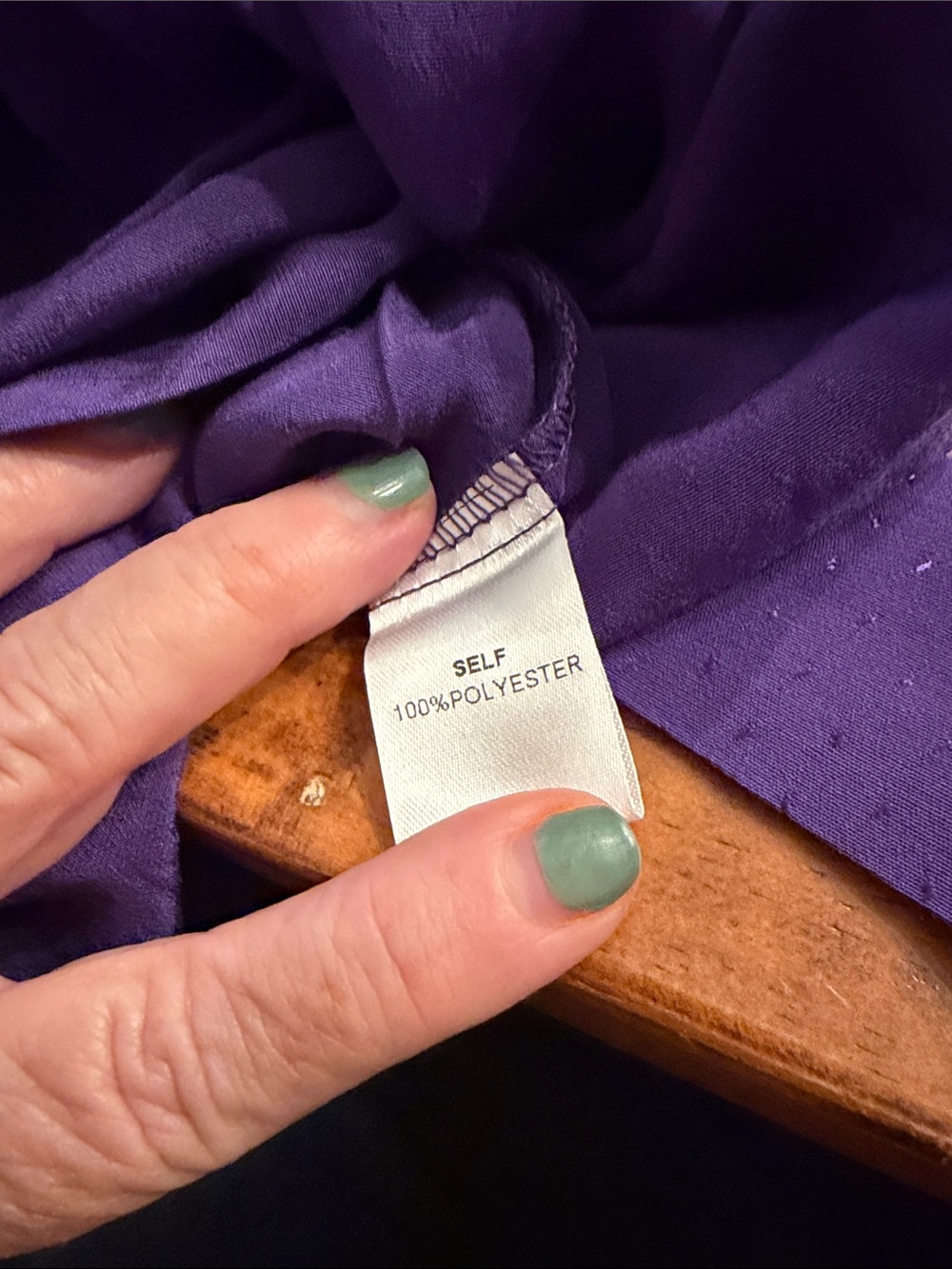 Purple Swiss dot Tie-Neck Blouse - Picture 9 of 9